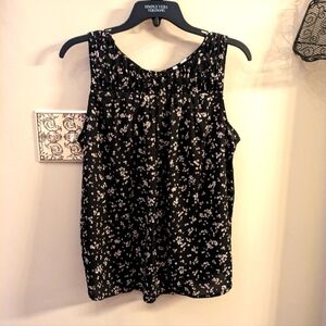 Floral mixed media top